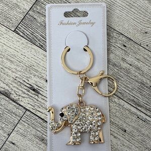 Elephant Gold Tone Bag Charm/Keychain NWT